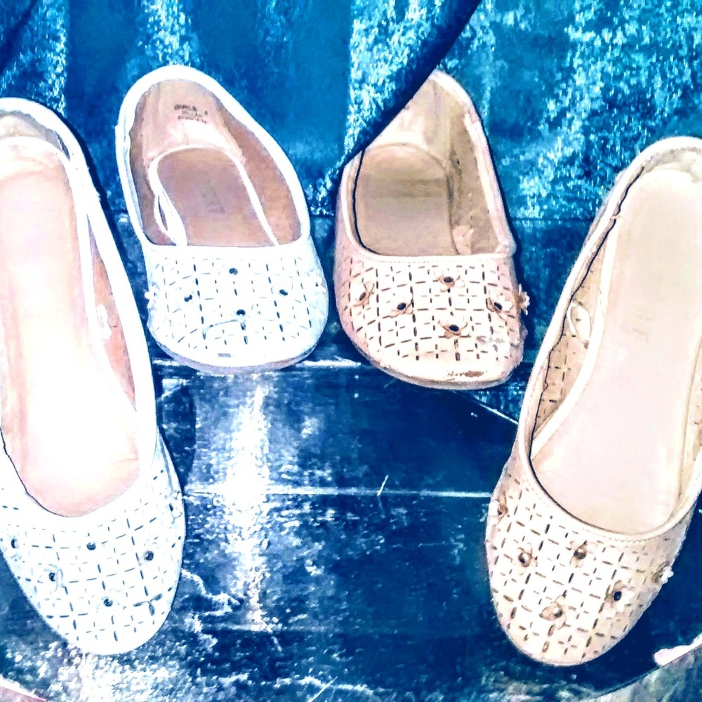 2 pairs of girls sz4 slip-ons